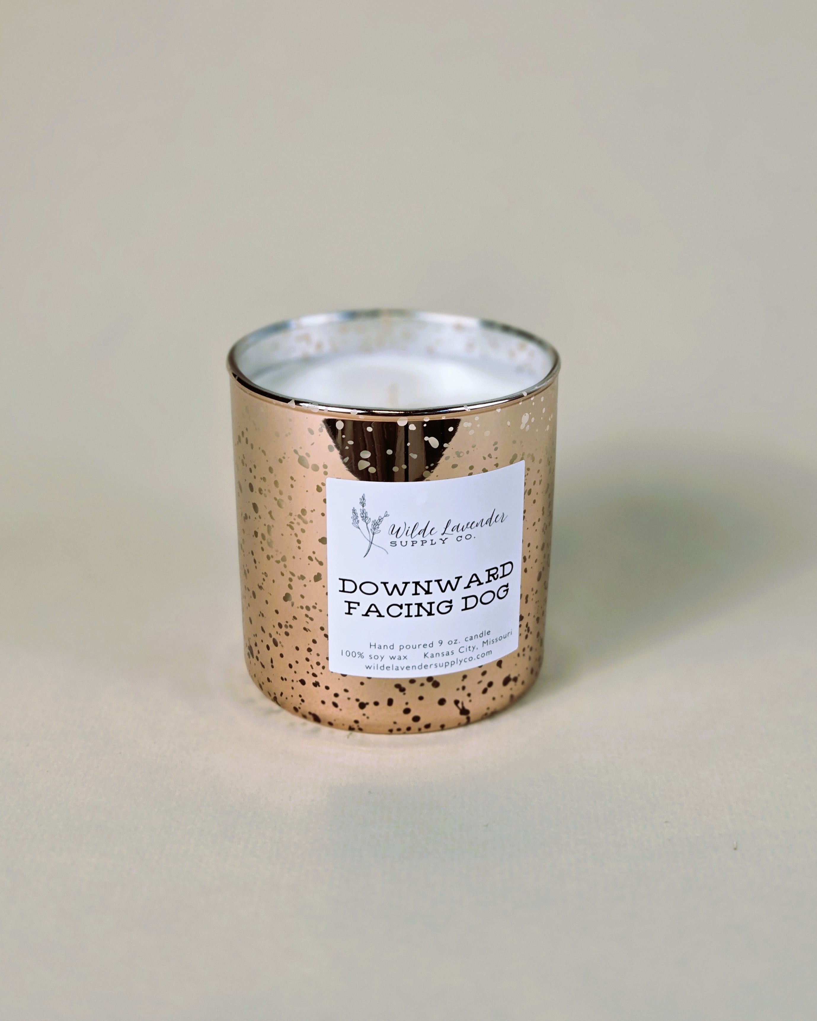 Downward Facing Dog Mercury Glass Candle