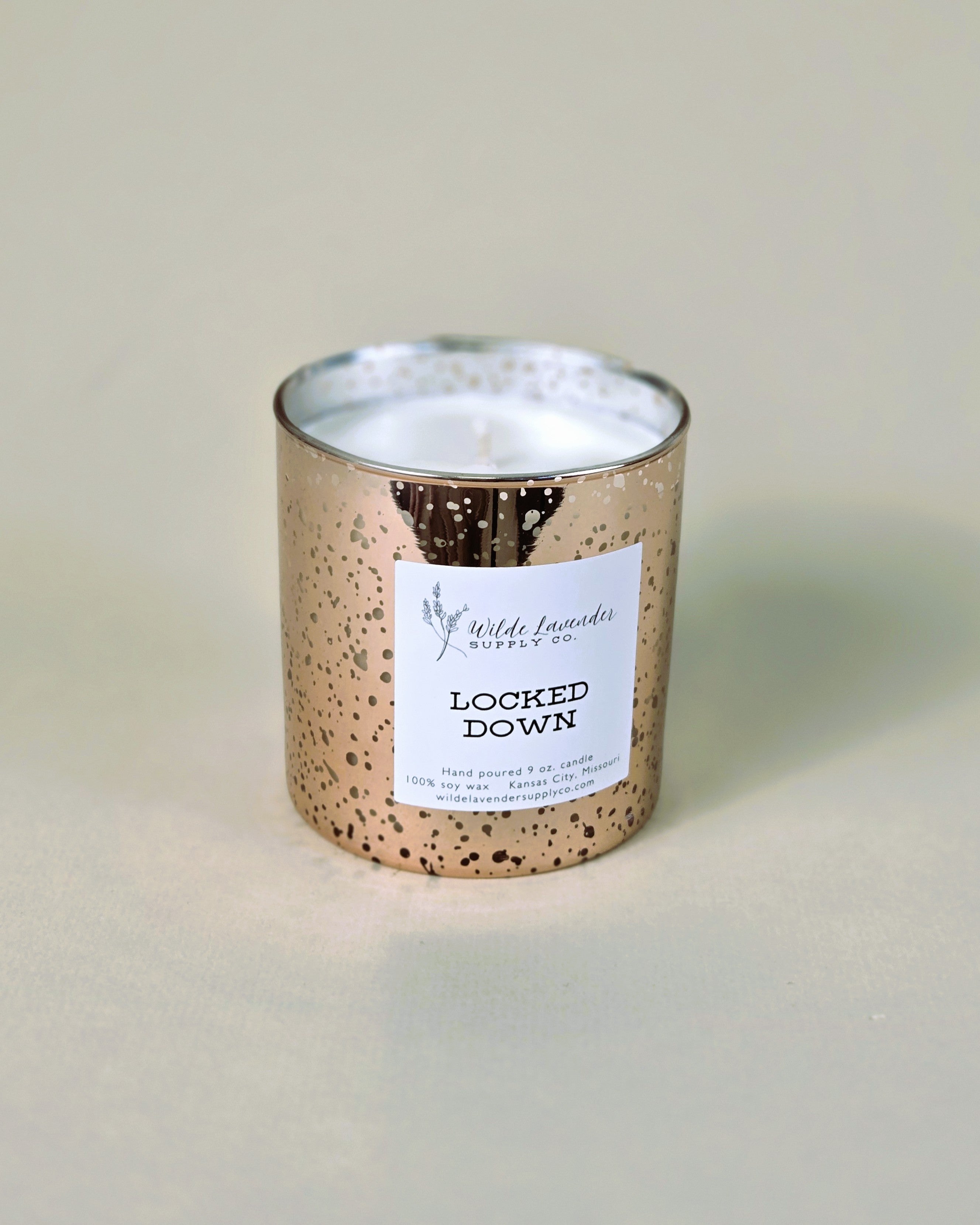 Locked Down Mercury Glass Candle