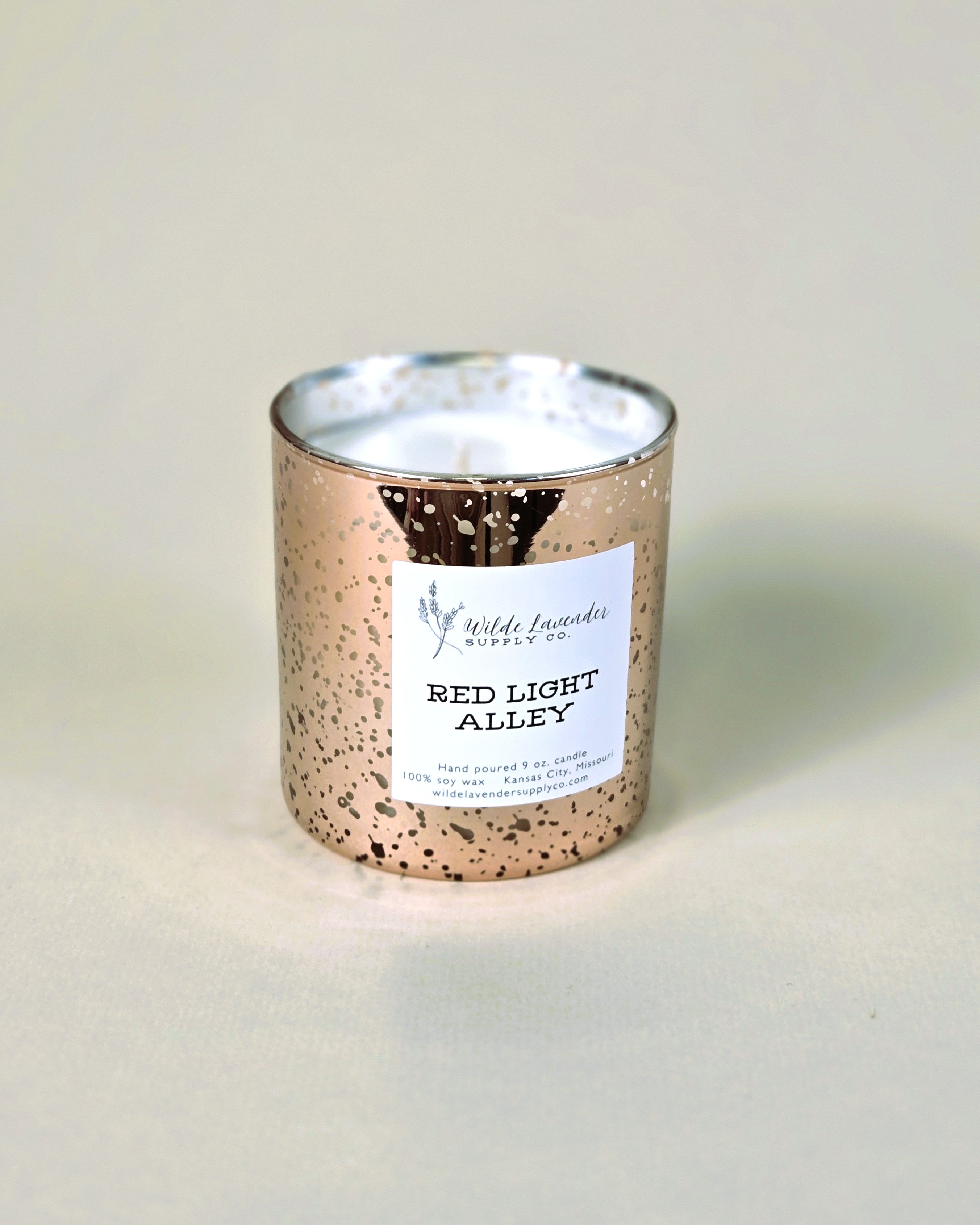 Red Light Alley Mercury Glass Candle